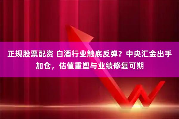 正规股票配资 白酒行业触底反弹？中央汇金出手加仓，估值重塑与业绩修复可期